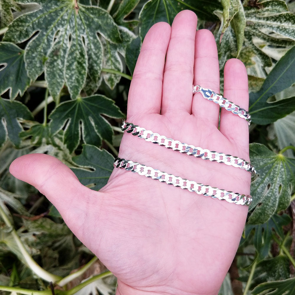 6mm Flat Curb Chain Necklace - Main Image