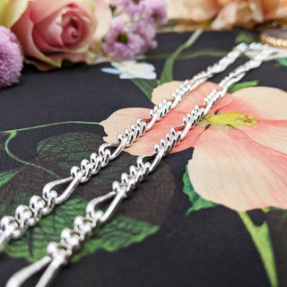 men's silver figaro chain necklace