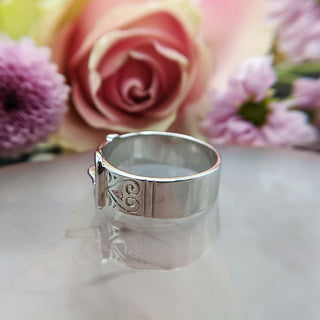 men's buckle ring in sterling silver