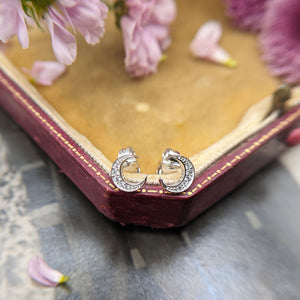 dainty moon earrings in silver