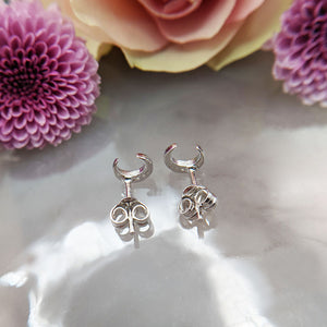 moon earrings made from solid sterling silver