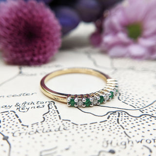 9ct gold emerald ring