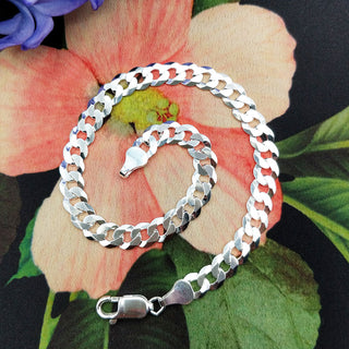 men's flat sterling silver bracelet