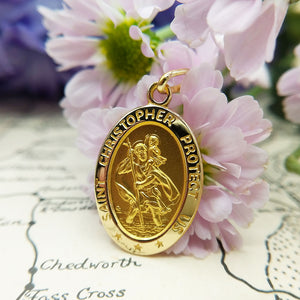 solid gold, Italian made Saint Christopher medals