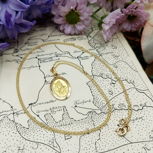 st christopher medal on solid gold trace chain