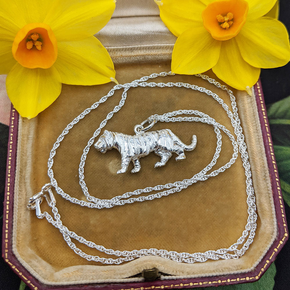 tiger available on a solid silver chain