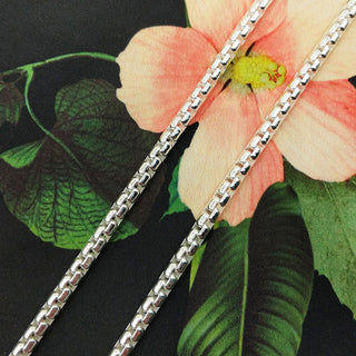 solid sterling silver box chain necklace