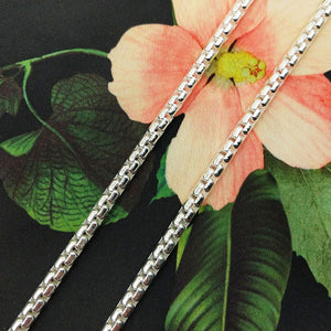 solid sterling silver box chain necklace