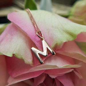 rose gold initial pendant necklace