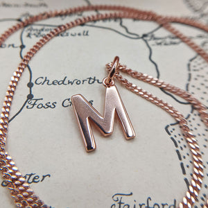 name necklace in rose gold