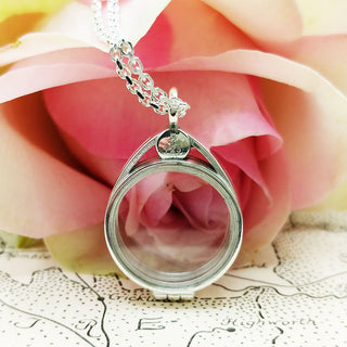 sterling silver floating memory locket