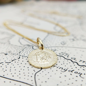 very small st christopher medal in 9ct gold