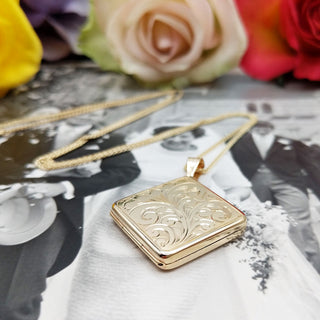 women's gold photo locket