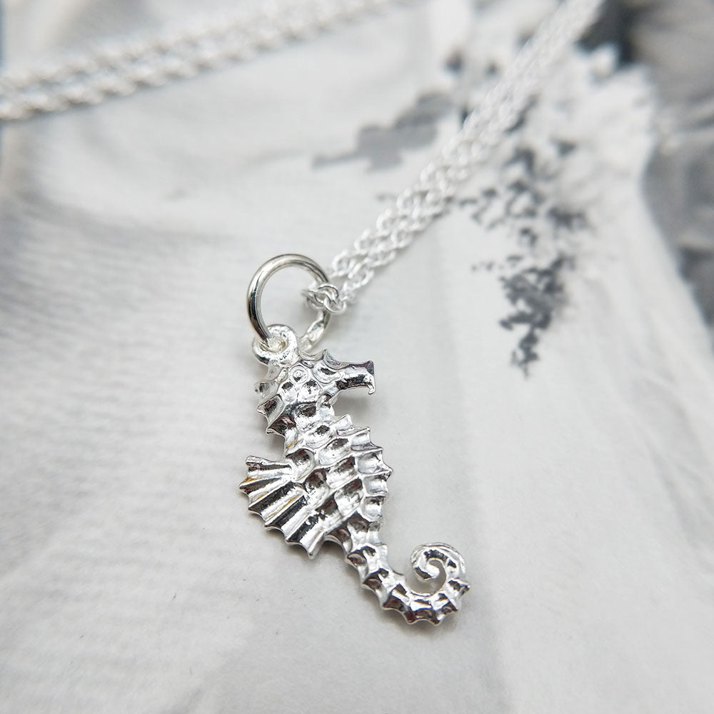 solid sterling silver seahorse charm