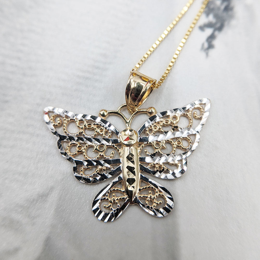 9ct gold butterfly necklace
