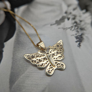 reverse of women's butterfly necklace