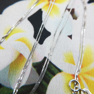 white gold box chain necklace