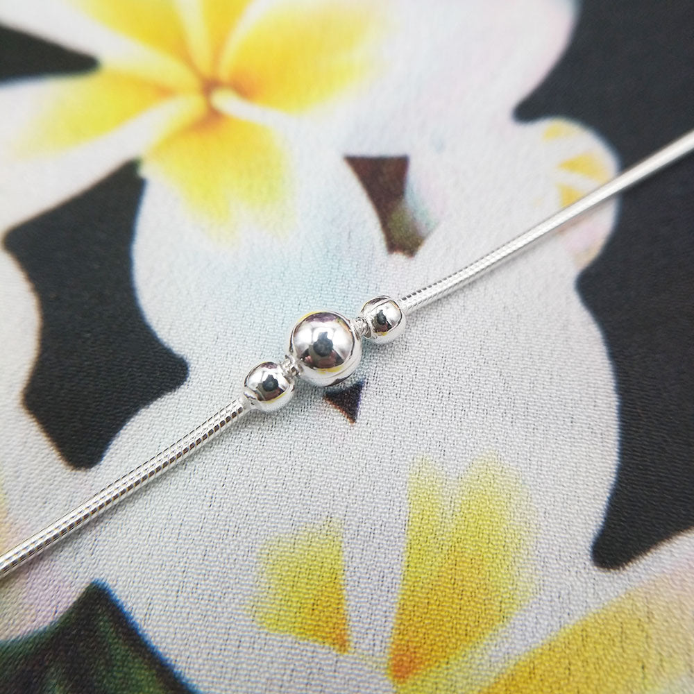 sterling silver anklet with beads