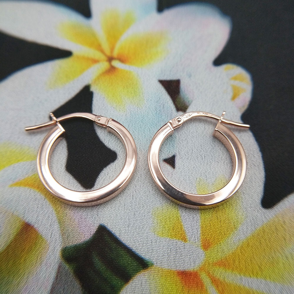 small women's rose gold hoop earrings