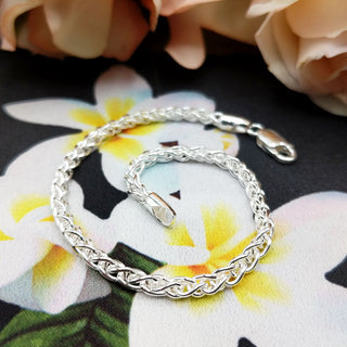 ladies silver spiga bracelet