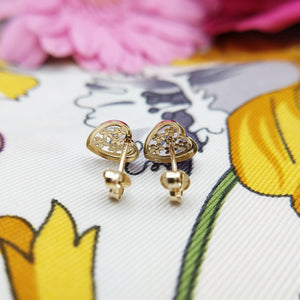 women's gold heart earrings