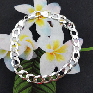 men's silver curb bracelet