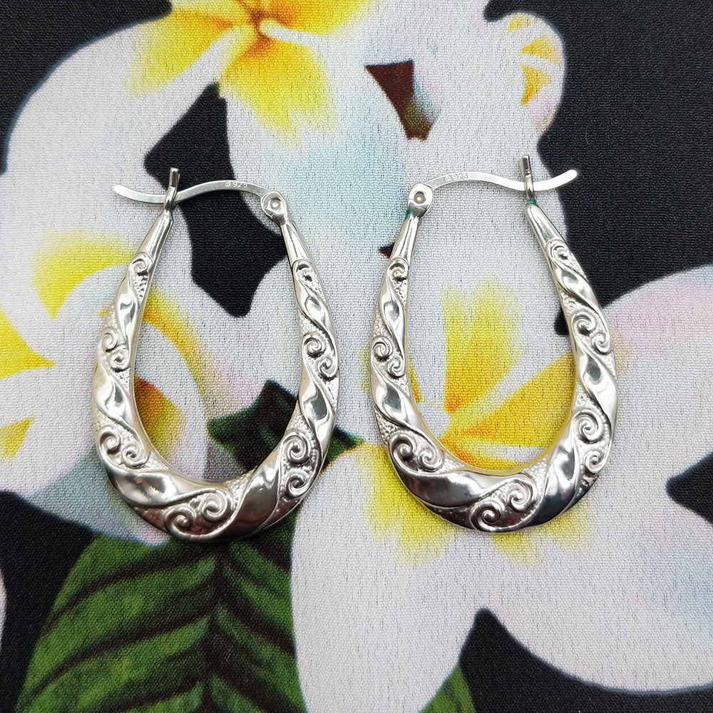women&#39;s silver creole earrings