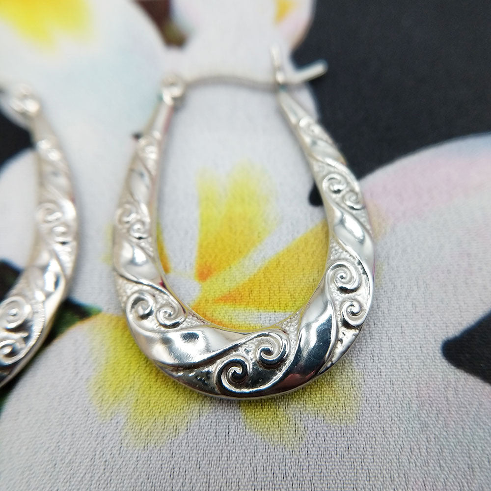 women's silver creole earrings