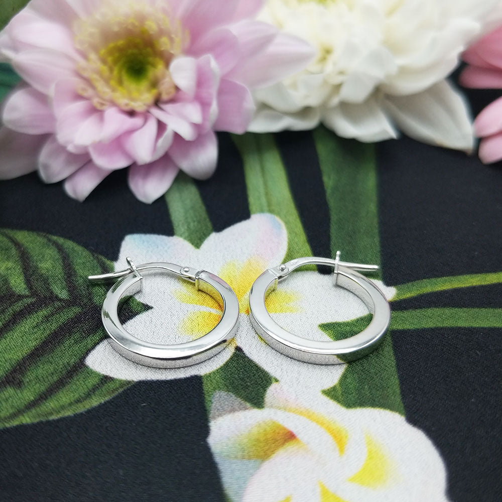 small white gold hoops