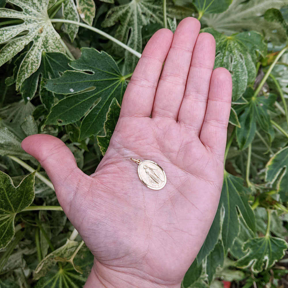 miraculous necklace in hand for scale