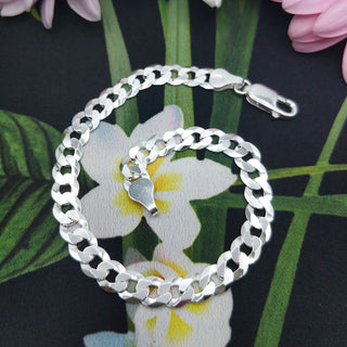 women's silver curb bracelet