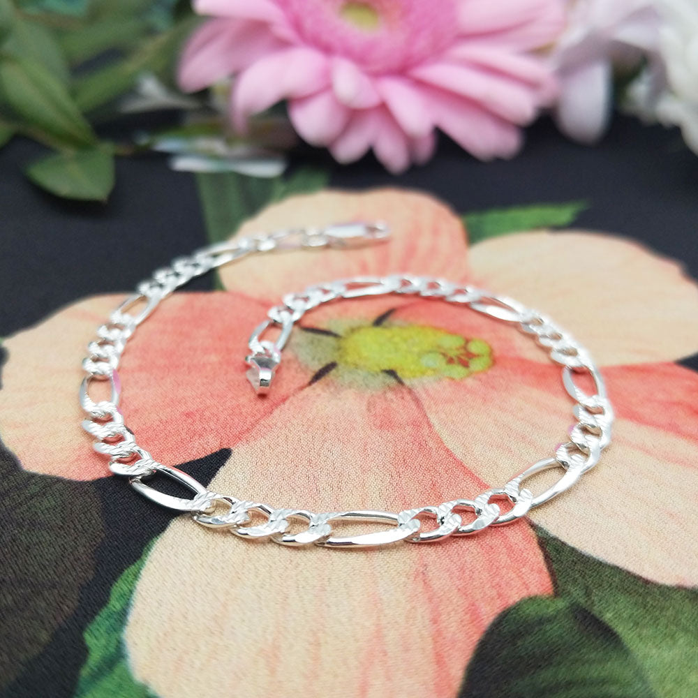 women's silver figaro bracelet