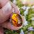 amber locket necklace in sterling silver