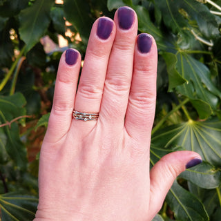 diamond stacking rings on hand