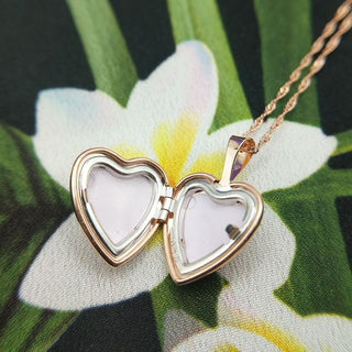 inside of rose gold locket necklace