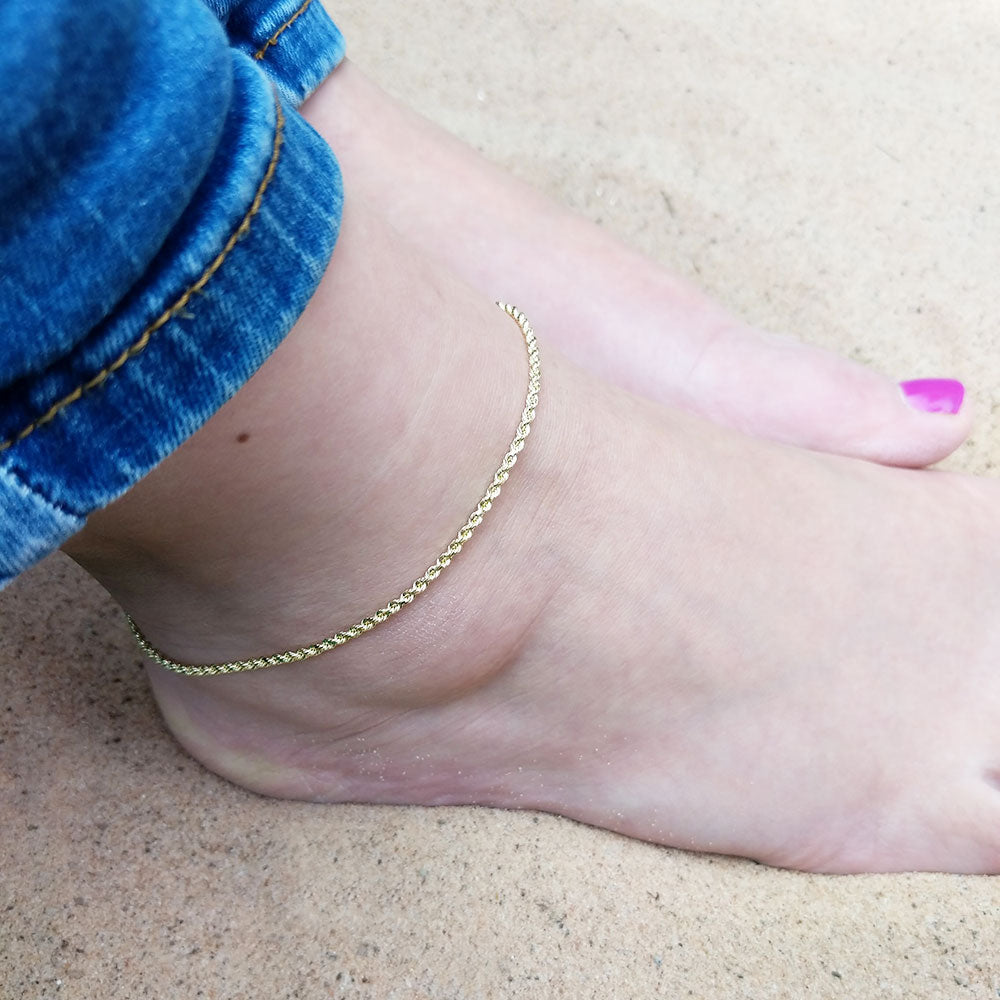 gold rope chain anklet for women UK