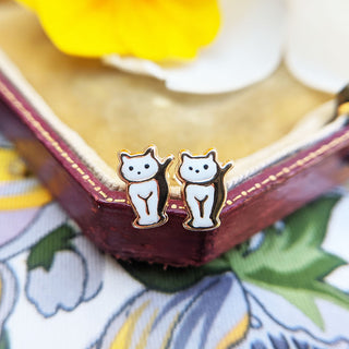 girls cat stud earrings