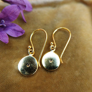 underside of disc drop earrings