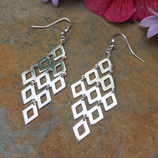 another view of the sterling silver dangle earrings