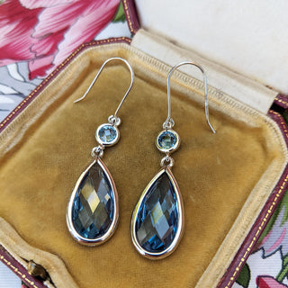 ladies blue drop earrings