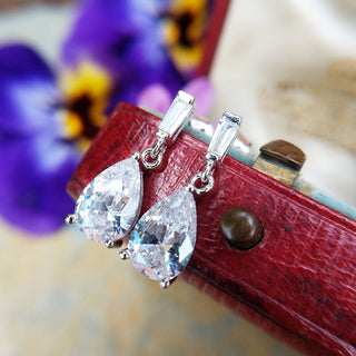 women's cz dangle earrings