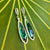emerald green cz drop earrings