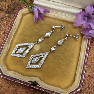 drop earrings in sterling silver with an antique look