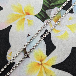 9ct white gold rope chain necklace