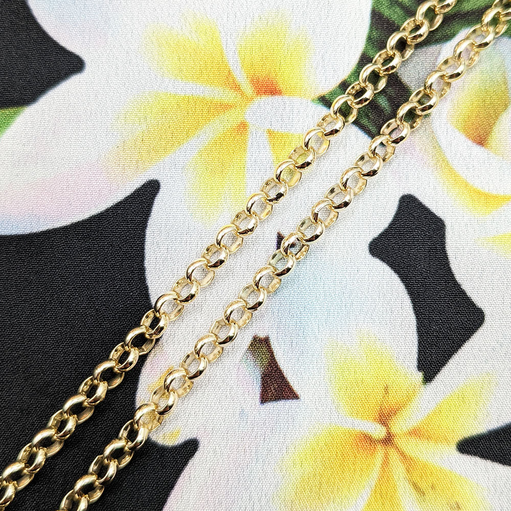 solid 9ct yellow gold 3.2mm belcher chain