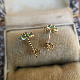 small gold emerald earrings