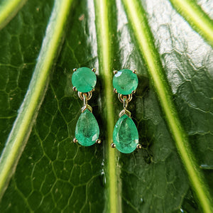 women's emerald drop earrings