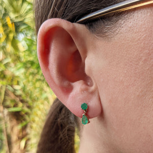 emerald drop earrings in 9K gold