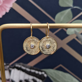 9ct yellow gold disc dangle earrings