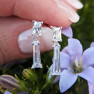 pretty colourless cz drop earrings